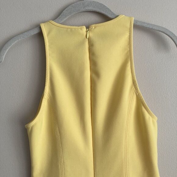 Likely Sleeveless Beckett Bodycon Sheath Peplum Dress Size 4 Yellow Stretch - Picture 7 of 10